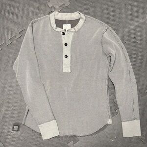 rag & bone Black and White Henley Shirt